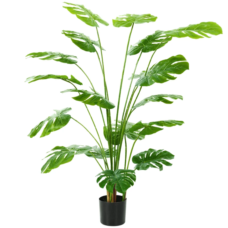 HOMCOM Pianta artificiale monstera 150 cm con vaso, Verde