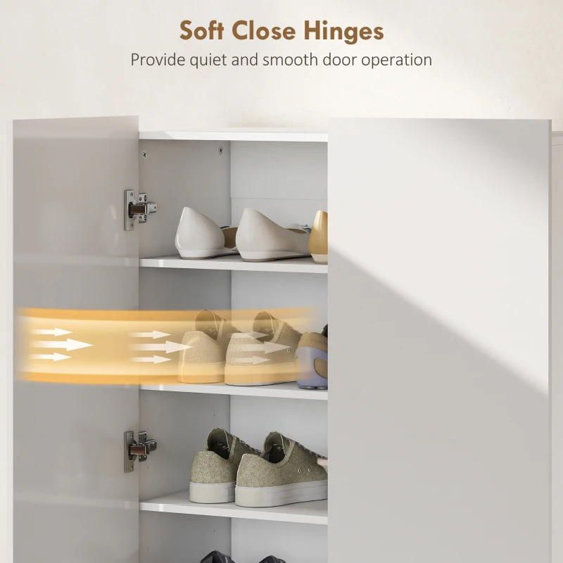 HOMCOM 5-poziomowa szafka na buty na 20 par, regulowane półki, do wejścia, korytarza, drewno, biały