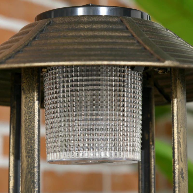 Outsunny Karmnik dla ptaków z lampą solarną, 110 cm, z podstawą kwiatową