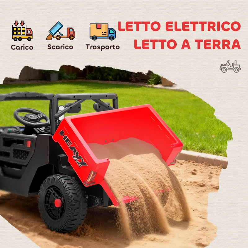 AIYAPLAY Macchina Elettrica Bambini 12V con Telecomando, Sospensioni, Bagagliaio e Musica, Età 3-8 Anni, Rosso