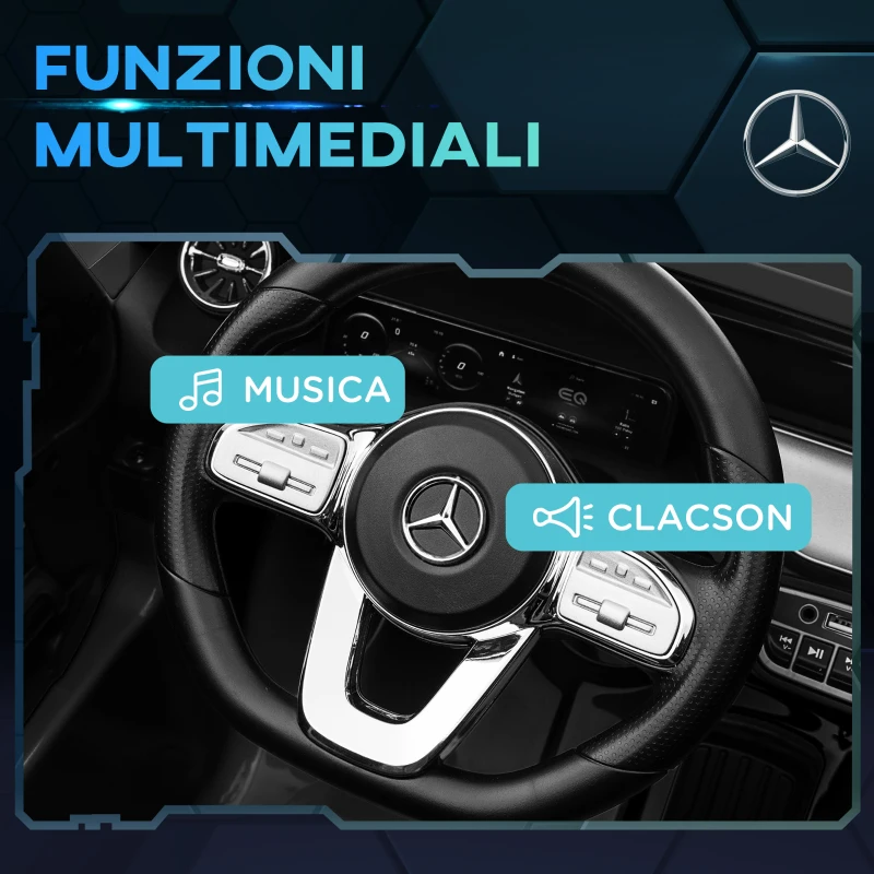 HOMCOM Macchina Elettrica per Bambini 3-8 Anni con Telecomando, Fari e Clacson, Nero