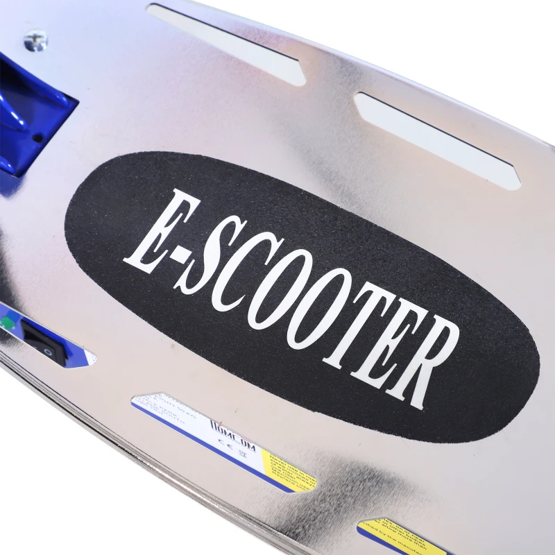 HomCom Patinete Eléctrico Scooter Plegable con Manillar y Asiento Ajustable - Color Azul - 81.5x37x96cm