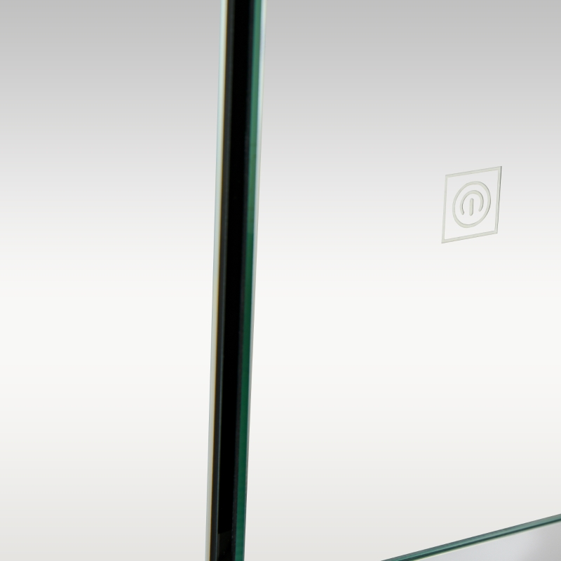 Dulap de Baie LED cu Oglindă Kleankin, Dulap Suspendat cu 3 Uși, Rafturi Reglabile, Funcție Memorie & Încărcare USB