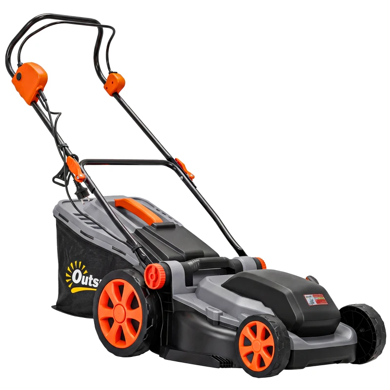 Outsunny Cortacésped Eléctrico Cortacésped Eléctrico 1800W Mulching 40cm Gris claro