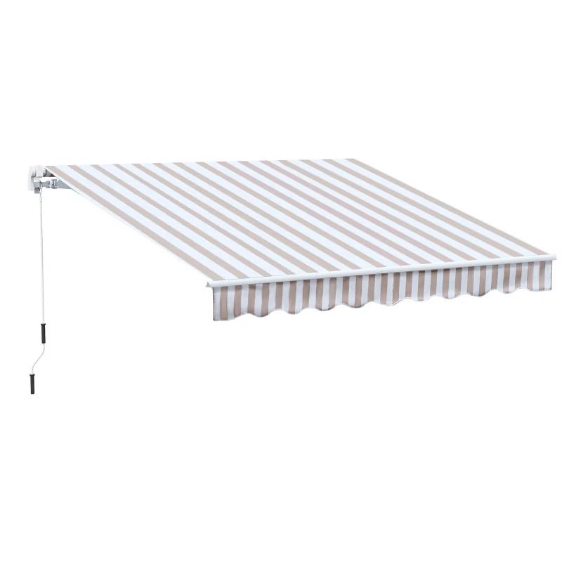 Toldo exterior con manivela, toldo de brazo articulado, protección solar, fijación a la pared, balcón, montañas de aluminio 3 x 2,5 m