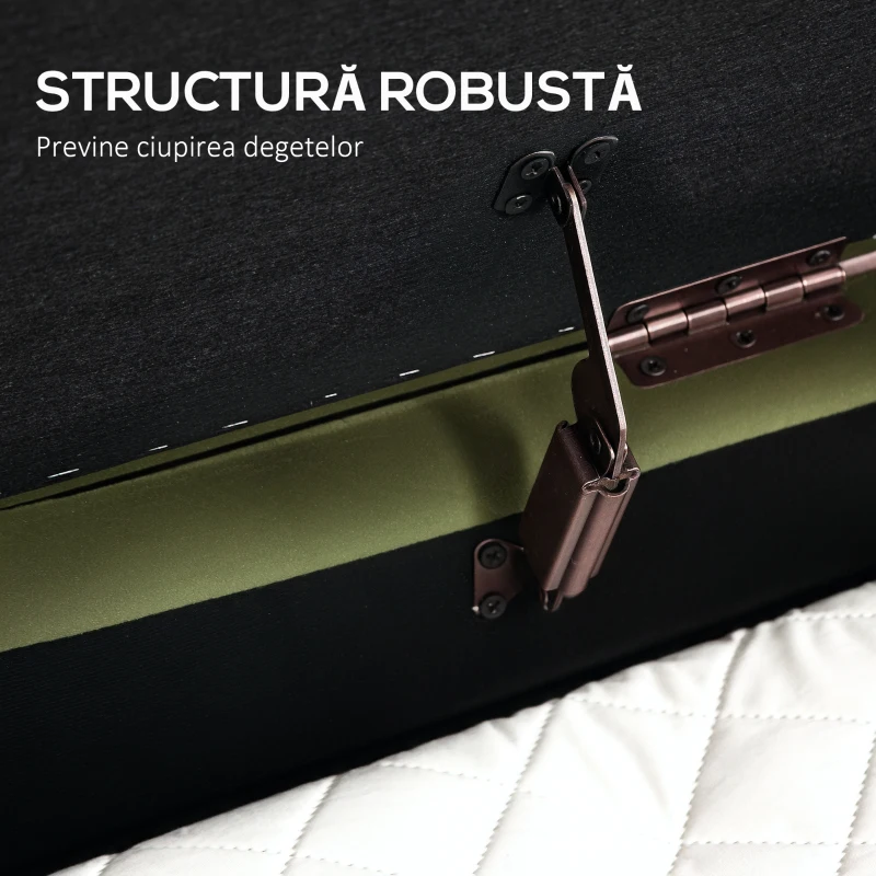 HOMCOM Băncuță Tapițată pentru Dormitor cu Capitonaj Canelat și Picioare Metalice, 108x44x43,5 cm, Verde(m-7)