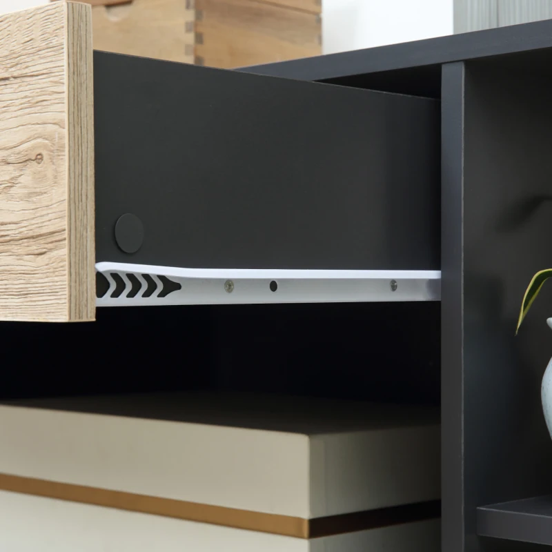 HOMCOM Armario de Suelo para Cocina Mueble Auxiliar Multiusos Diseño Moderno Espacioso con Cajón Estantes Ruedas Universales 80x39x86,5 cm