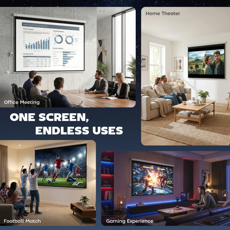 HOMCOM Beamer-Leinwand, Projektionsleinwand, 100 Zoll, 4:3, 203x152 cm, Weiß