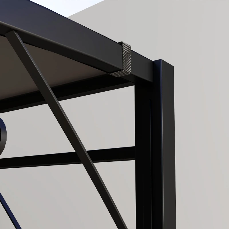 Outsunny Paviljoen met inklapbare dakuitbreiding weerbestendig 3 x 2,5 m Donkergrijs