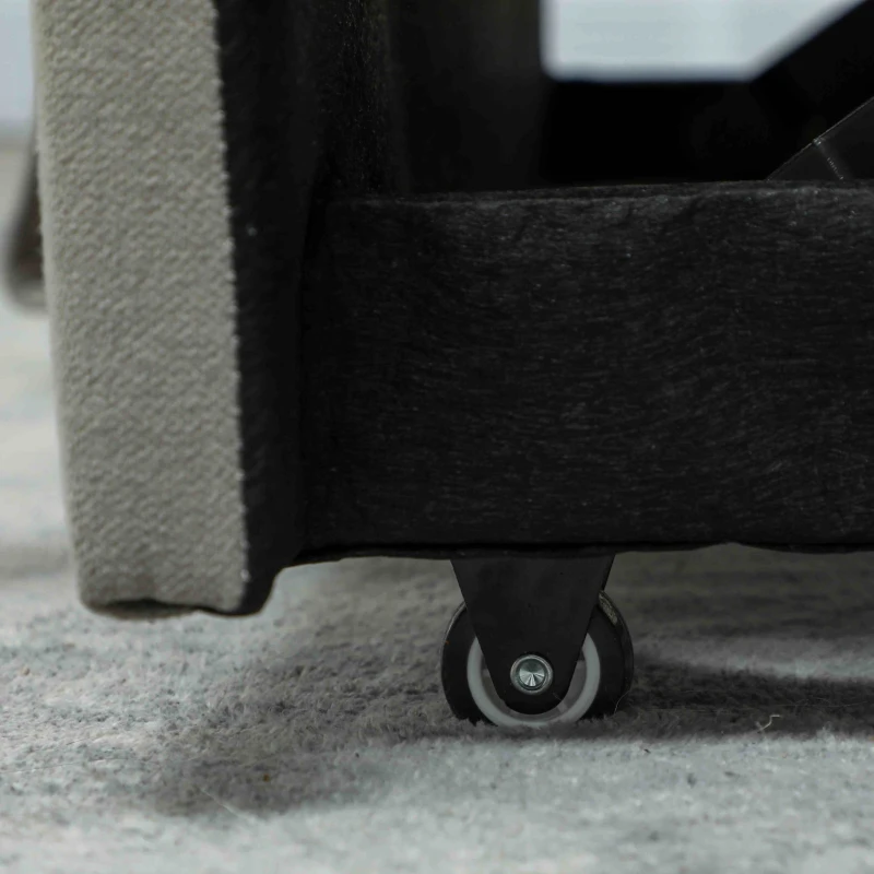 HOMCOM Loveseat Sofa Bed, Convertible Bed Settee with 2 Pillows, Side Pockets, Light Grey