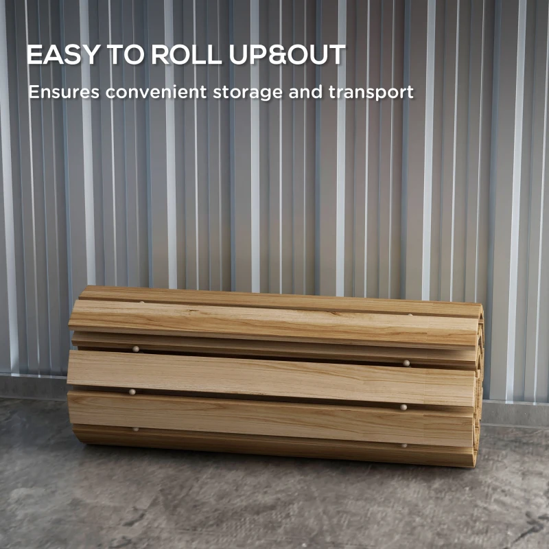 Outsunny Zwijana Ścieżka Ogrodowa, Odporne na Warunki Pogodowe, z Drewna Jodłowego, 120 x 47 x 1 cm, Naturalna