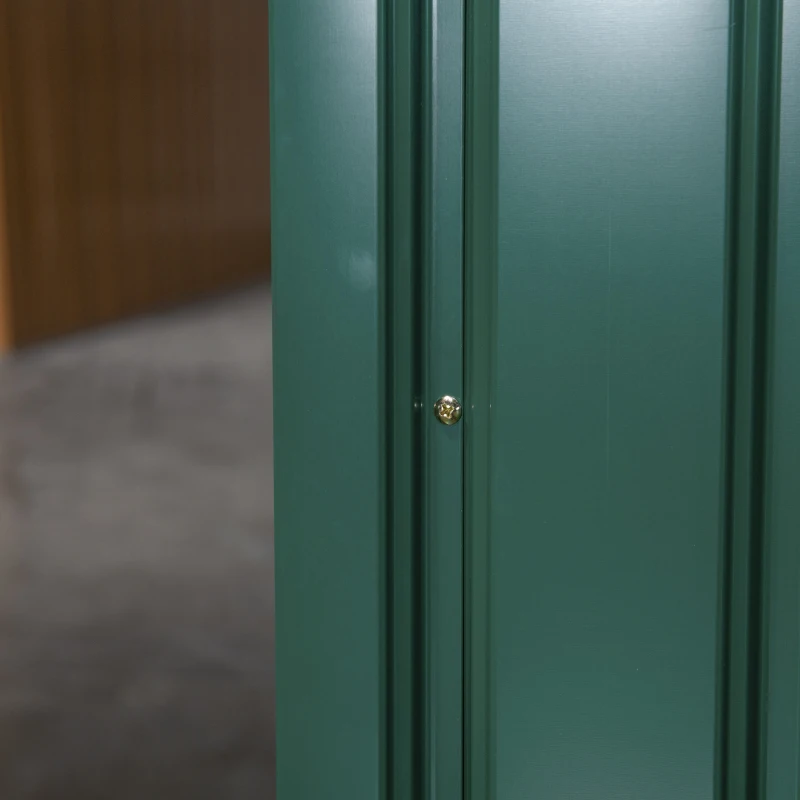 Outsunny 12.5ft Sliding Door Durable Steel Storage Shed with 4 Ventilation Outdoor, Green