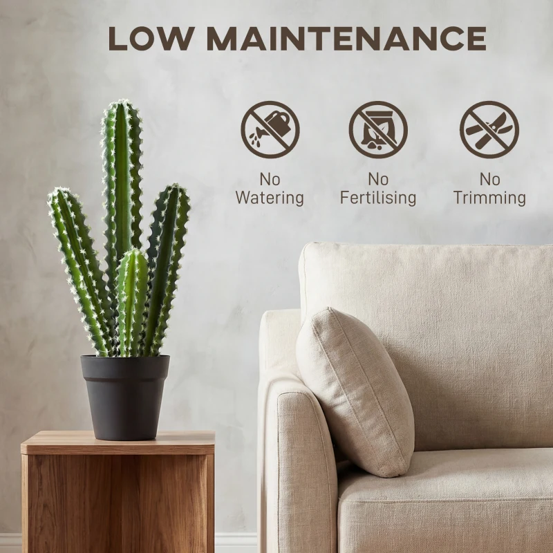 HOMCOM Sztuczna roślina kaktus 53 cm w doniczce do domu, biura