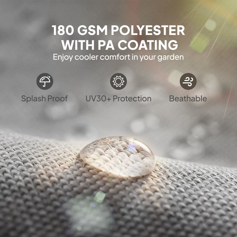 Outsunny Zamienny Dach do Pergoli z Ochroną UV, Płachta na Taras do Altany 3 x 3 m, Jasnoszary