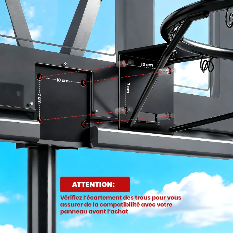 SPORTNOW Cesto de Basquete, Aro Suspenso para Uso Interno e Externo, para Parede com Rede Resistente às Intempéries