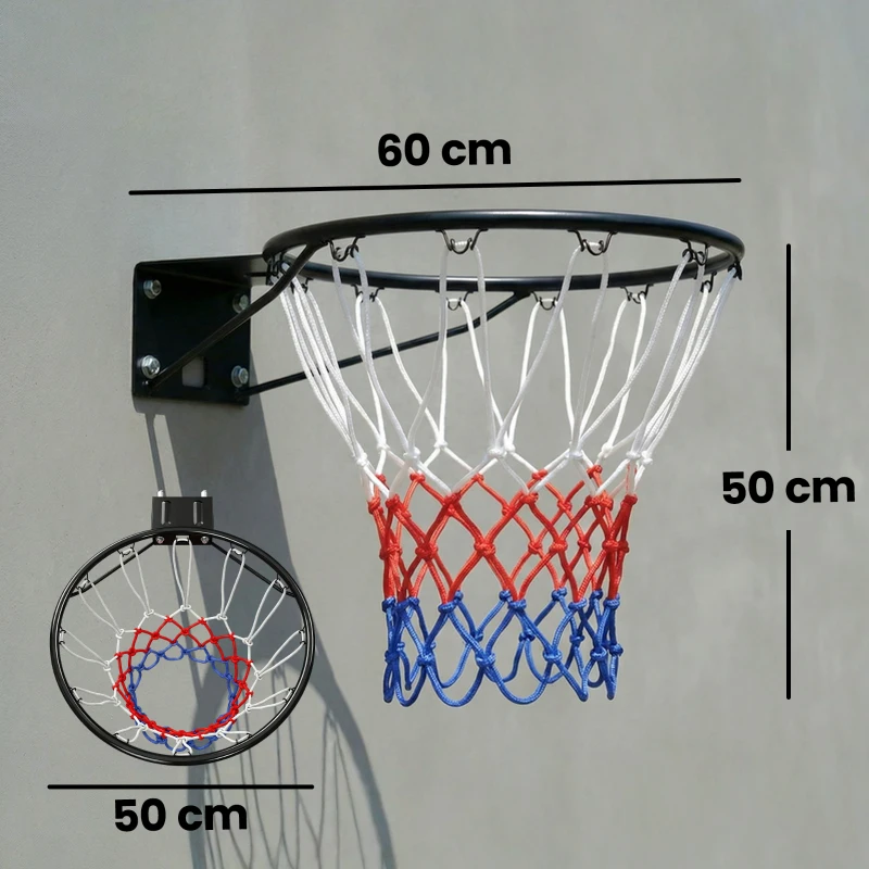 SPORTNOW Cesto de Basquete, Aro Suspenso para Uso Interno e Externo, para Parede com Rede Resistente às Intempéries