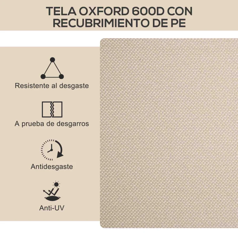 Outsunny Set 2 Sillas de Jardín Plegables con Reposabrazos Sillas para Camping y Playa en Tela Oxford y Acero 54x59x78 cm Caqui