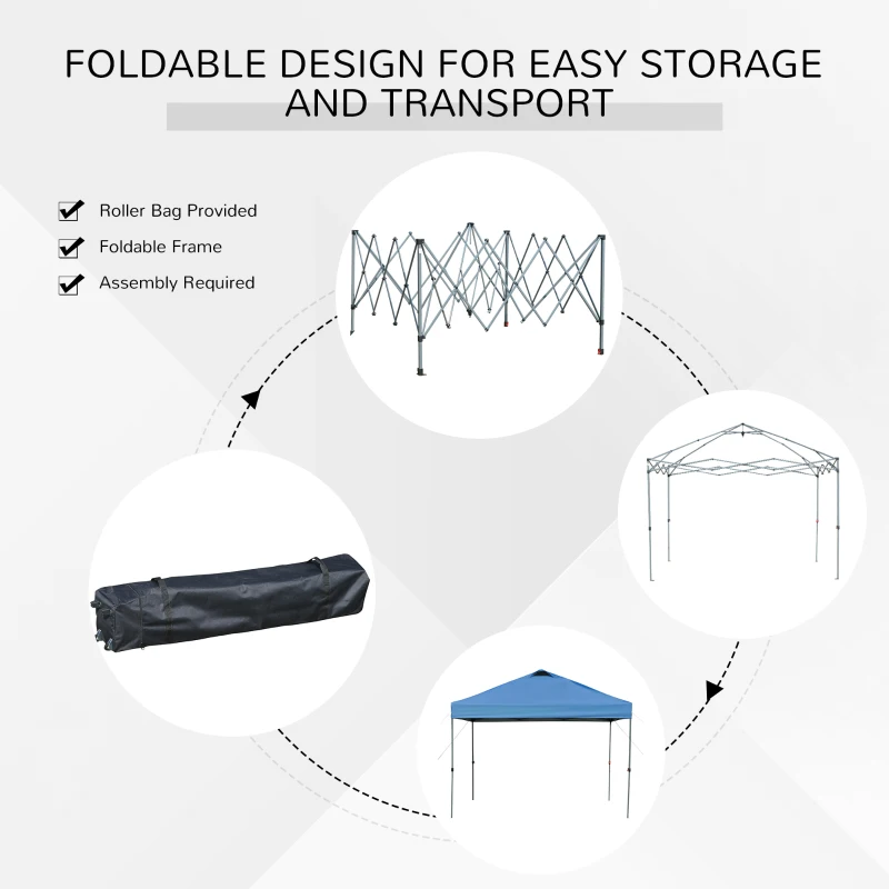 Outsunny Tuinpaviljoen vouwpaviljoen pop-up partytent tuintent incl. haringen zwart