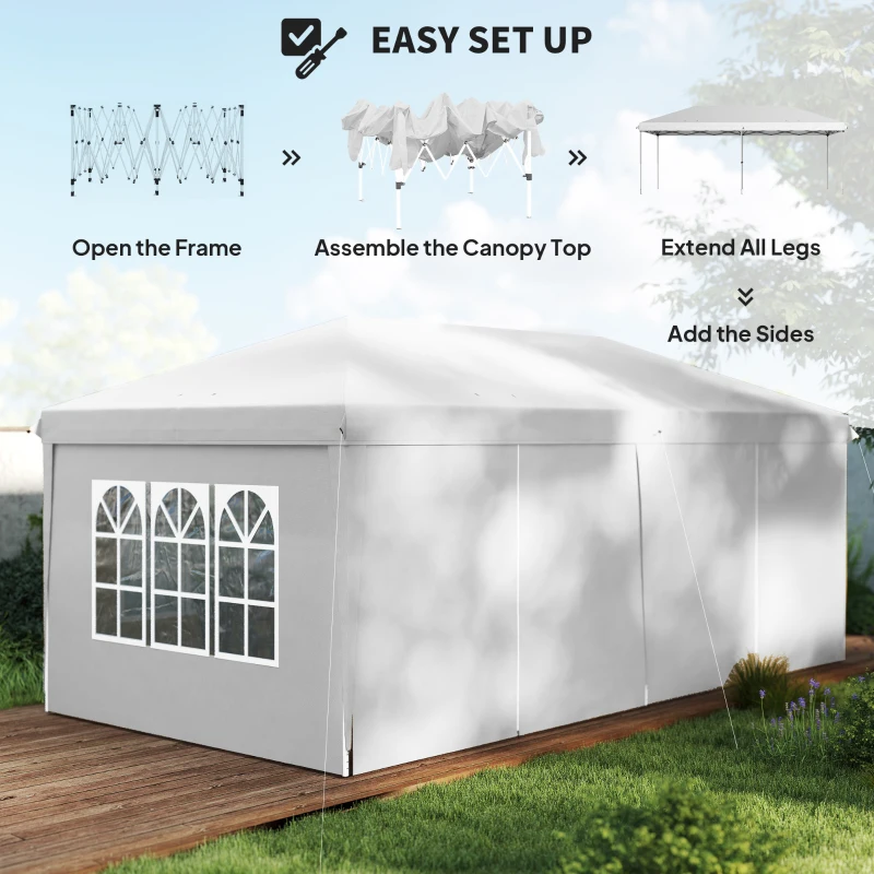 Outsunny Pawilon ogrodowy 5,85 x 2,95m, składany, UV, stalowy