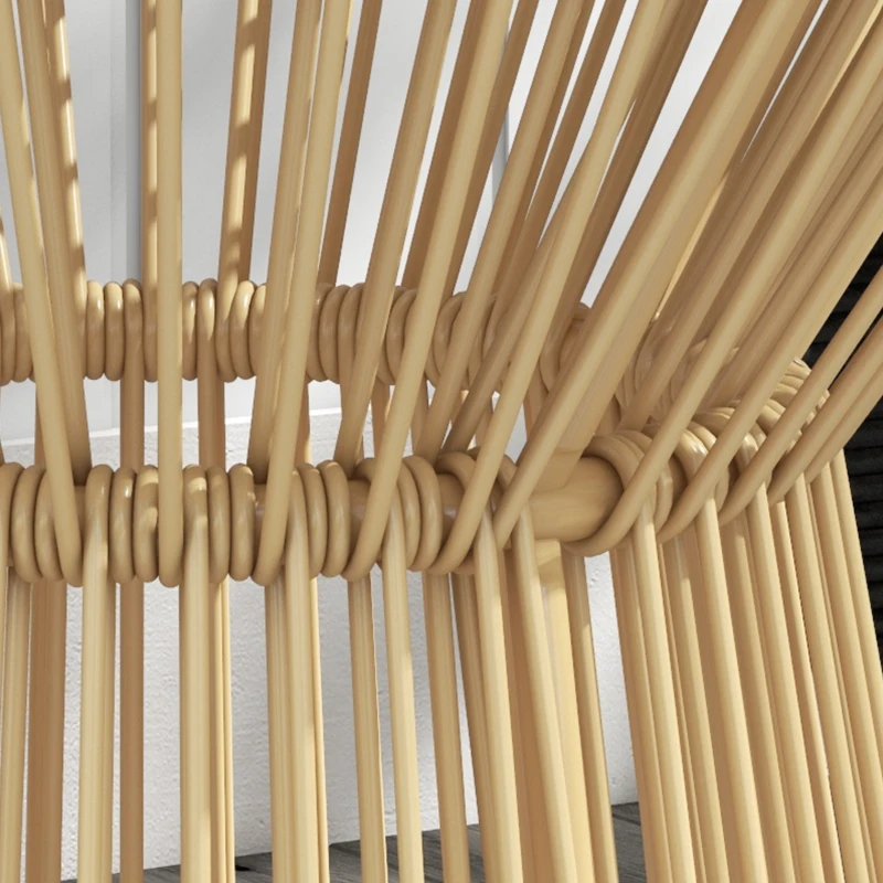 Outsunny Stolik Ogrodowy Stolik Rattanowy, Blat ze Szkła, PE-Rattan, 40 cm x 40 cm x 42 cm Beżowy