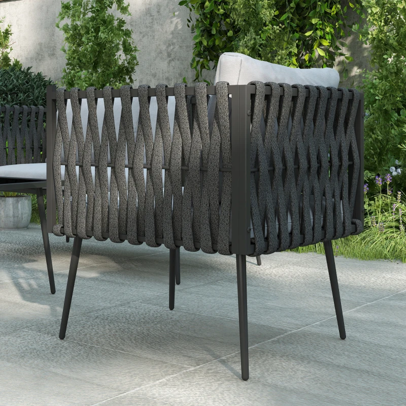 Zestaw mebli ogrodowych dla 4 osób, sofa 2-osobowa, wodoodporne