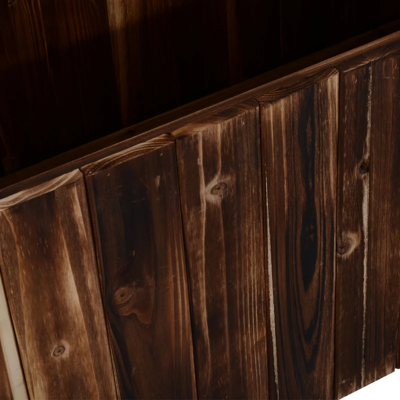 Outsunny Wooden Raised Garden Bed, 120 x 50 x 45cm Elevated Planter Box, Outdoor Flower Bed with Drainage Gaps, Easy Assembly