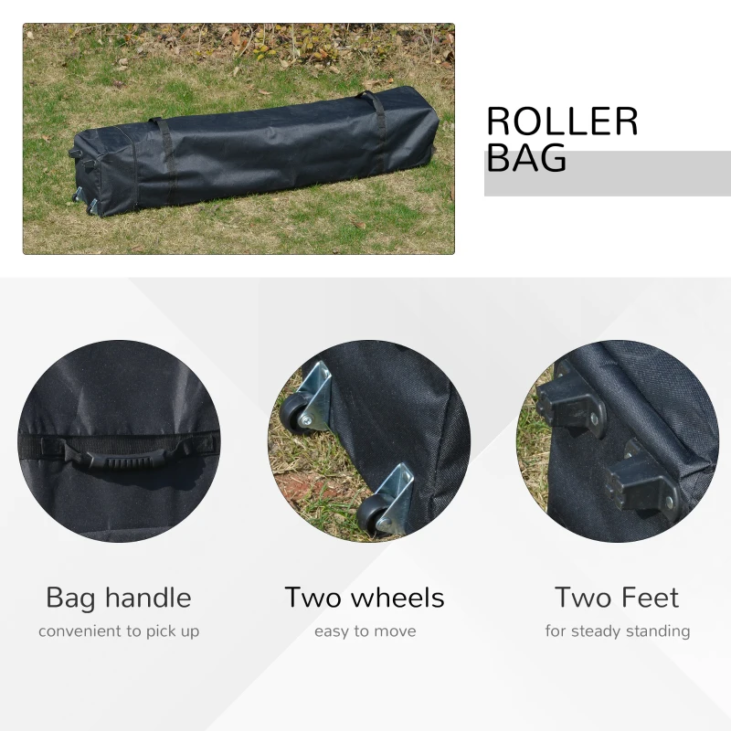 Outsunny Tuinpaviljoen vouwpaviljoen pop-up partytent tuintent incl. haringen zwart