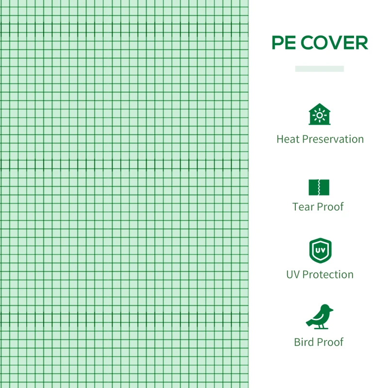 Outsunny Mini-szklarnia na przedwiośnie, szklarnia foliowa, odporna na warunki pogodowe, 180 x 92 x 92 cm, Zielony