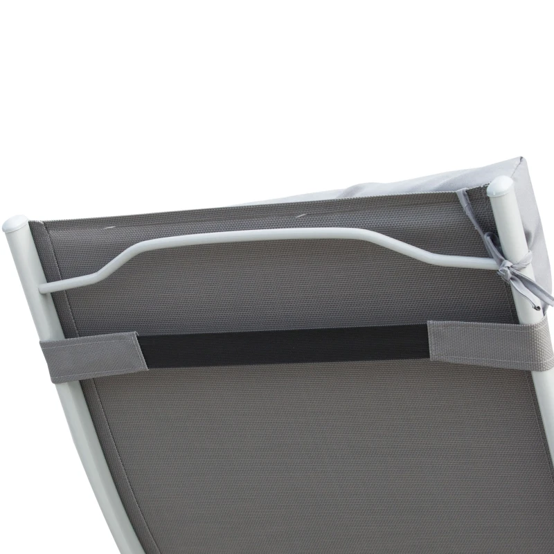 Outsunny Sdraio da Giardino Pieghevole con Materassino e Cuscino, Schienale con 7 Reclinazioni, 137x63.5x100.5cm, Grigio