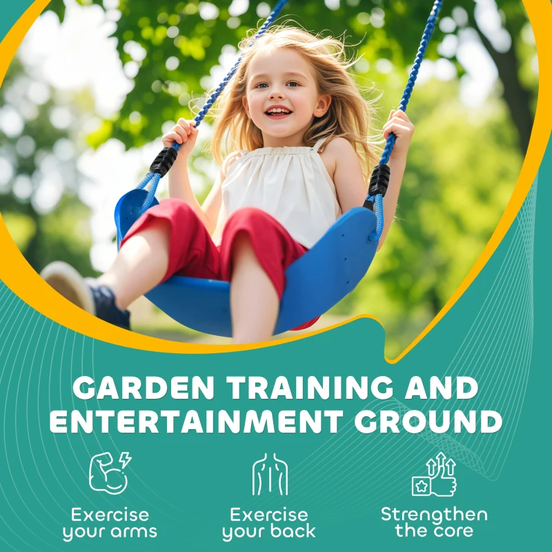 Tor przeszkód Ninja dla dzieci, 10m, niebieska slackline