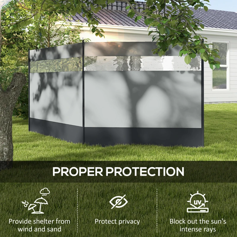 Faltowy parawan na camping, osłona wiatrowa, z linkami