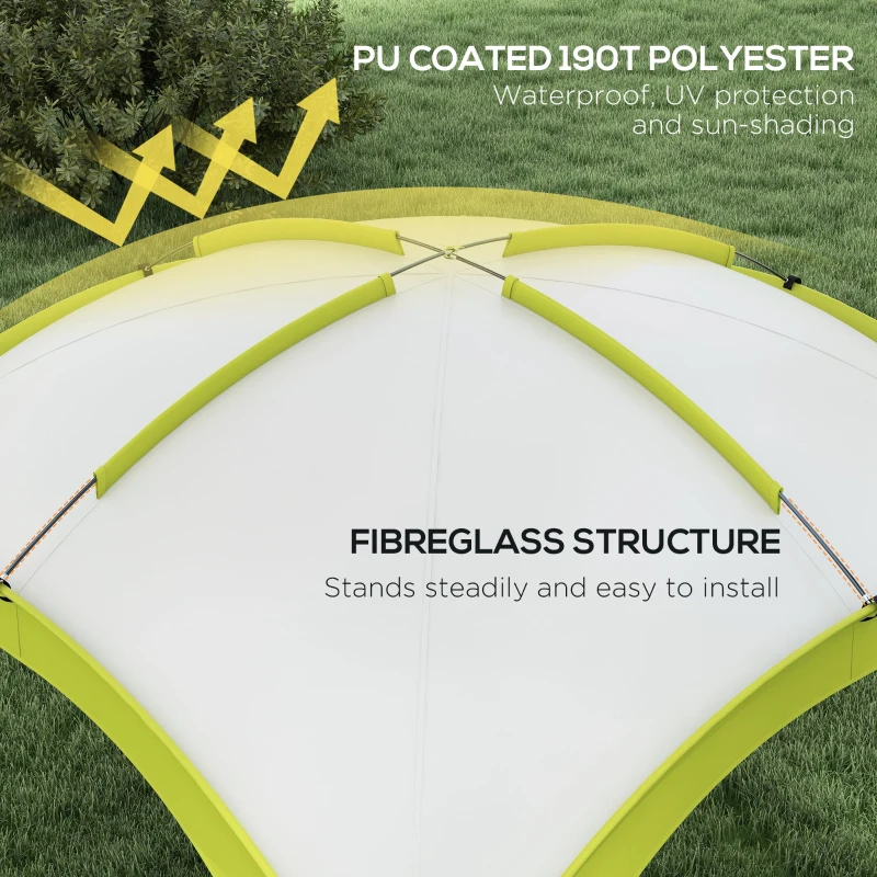 Outsunny Campingtent tuintent feesttent partytent zonwering glasvezelstang
