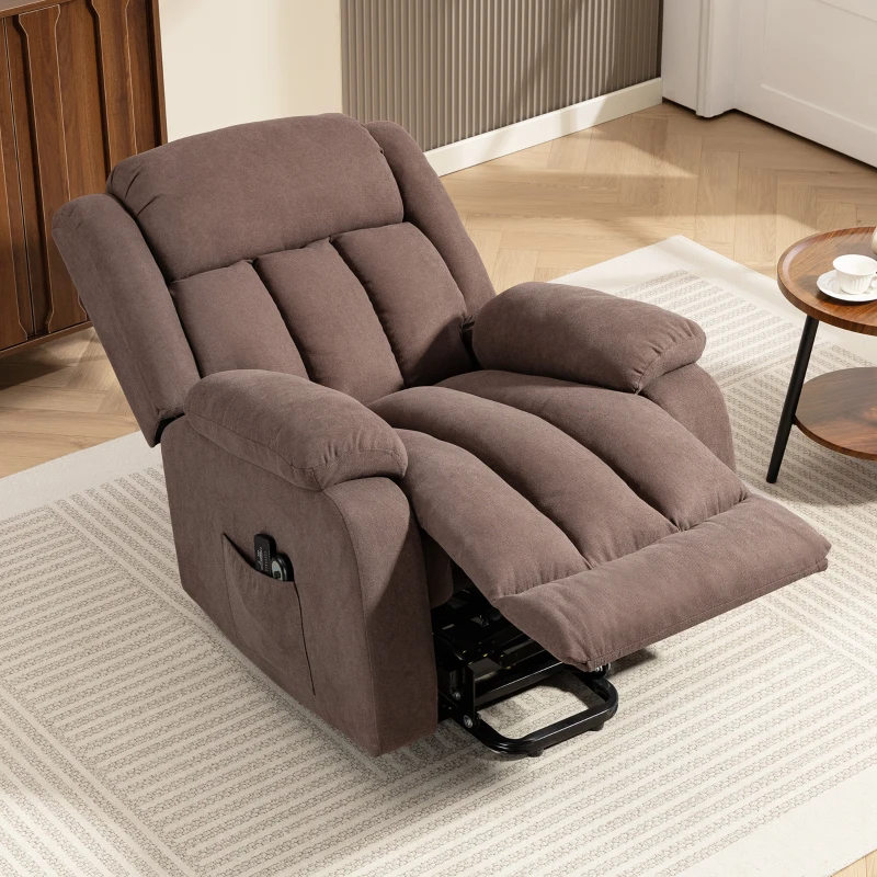 HOMCOM Eight-Point Massage Electric Lift Chair - Dark Brown