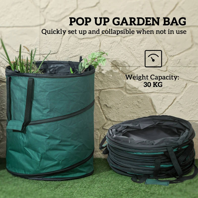 Outsunny Worek ogrodowy 2x160L, wodoodporny, stabilny, do liści