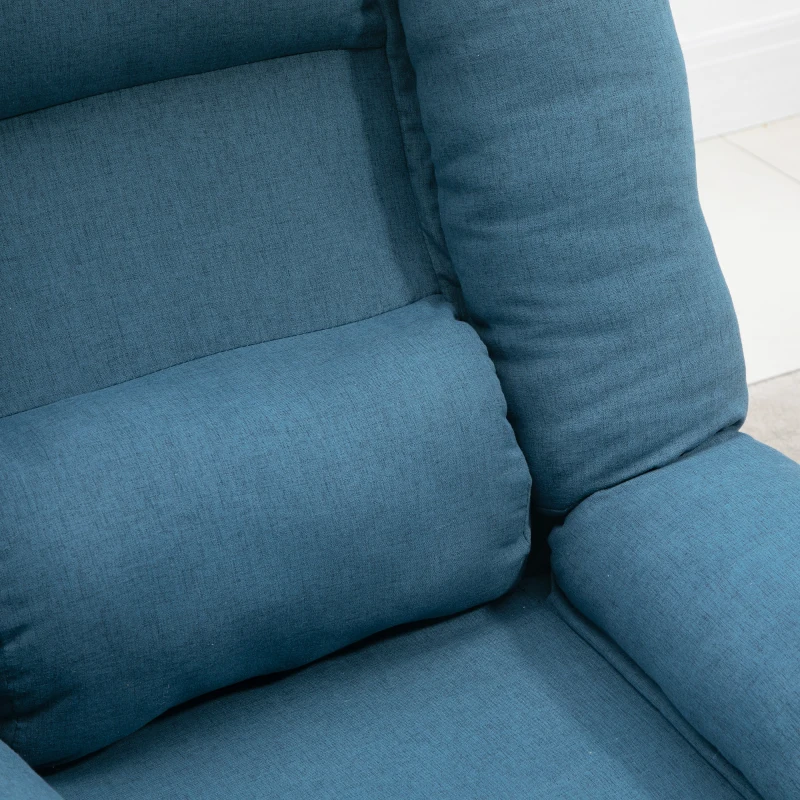 HOMCOM Armchair with Footstool & Ottoman, Accent Chair and Footstool with 3-Position Adjustable Backrest, Blue