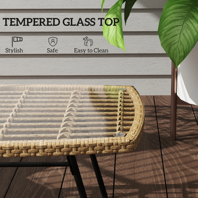 Stół ogrodowy z polirattanu, 90 x 50 x 45 cm, UV-odporny