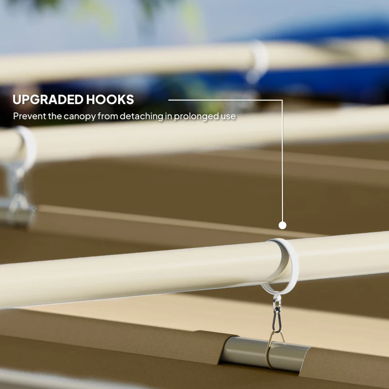 Outsunny 3 x 3 m pergola ogrodowa z rozkładanym dachem, pawilon, baldachim zapewniający cień, UPF30+, kolor khaki