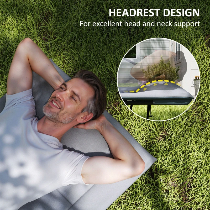 Składane łóżko campingowe z materacem i poduszką