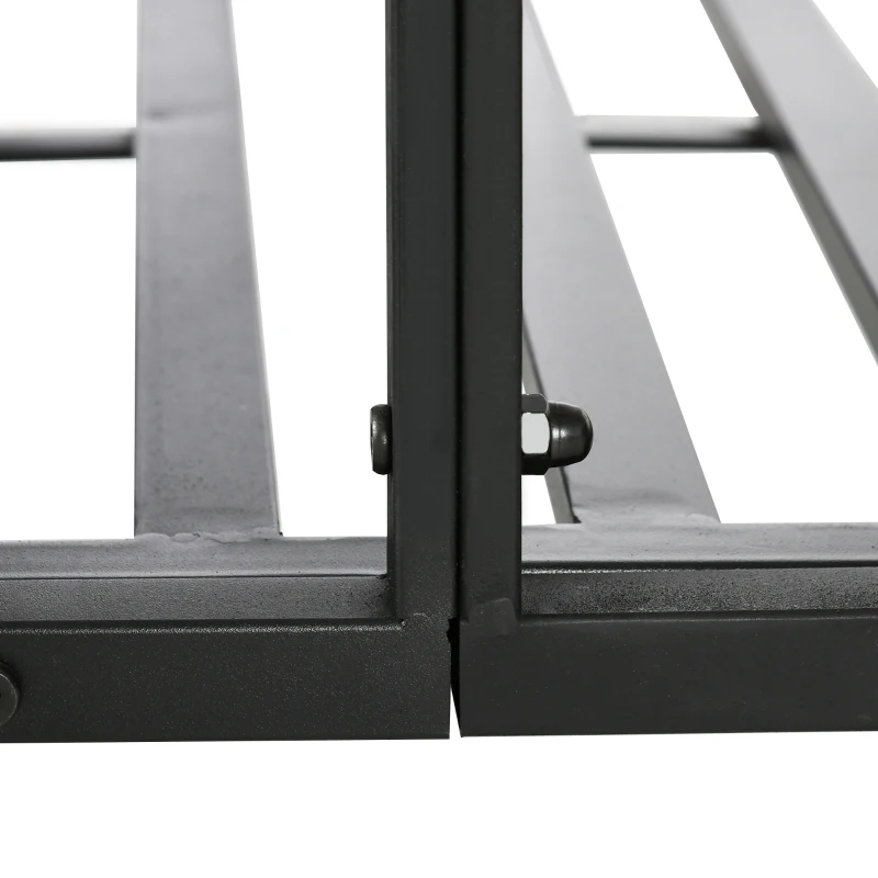 Outsunny 184cm Metal Arch Garden Garden Bridge, Safety Siderails, Arc Footbridge for Garden Creek, Stream, Pond, Black