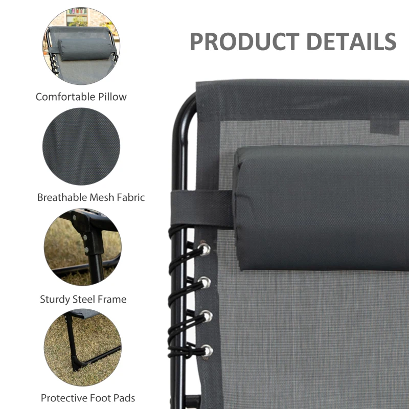 Leżak ogrodowy składany z poduszką i kieszenią boczną