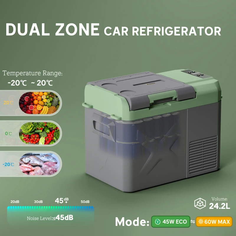 Kompresorowa lodówka elektryczna 24,2L z funkcją chłodzenia