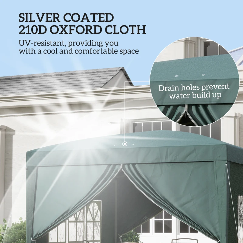 Outsunny Pawilon 2,95x2,95m, składany, 4 ściany z oknami, torba