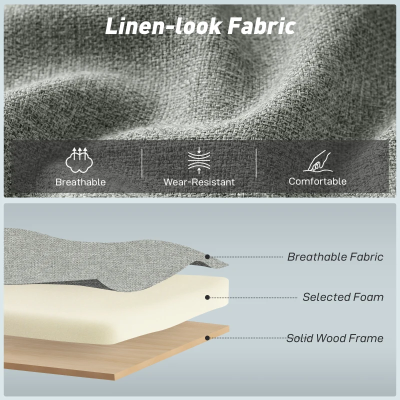 HOMCOM 3-w-1 Fotel z Funkcją Łóżka, Rozkładany Fotel Sofa z Regulowanym Oparciem, Szary