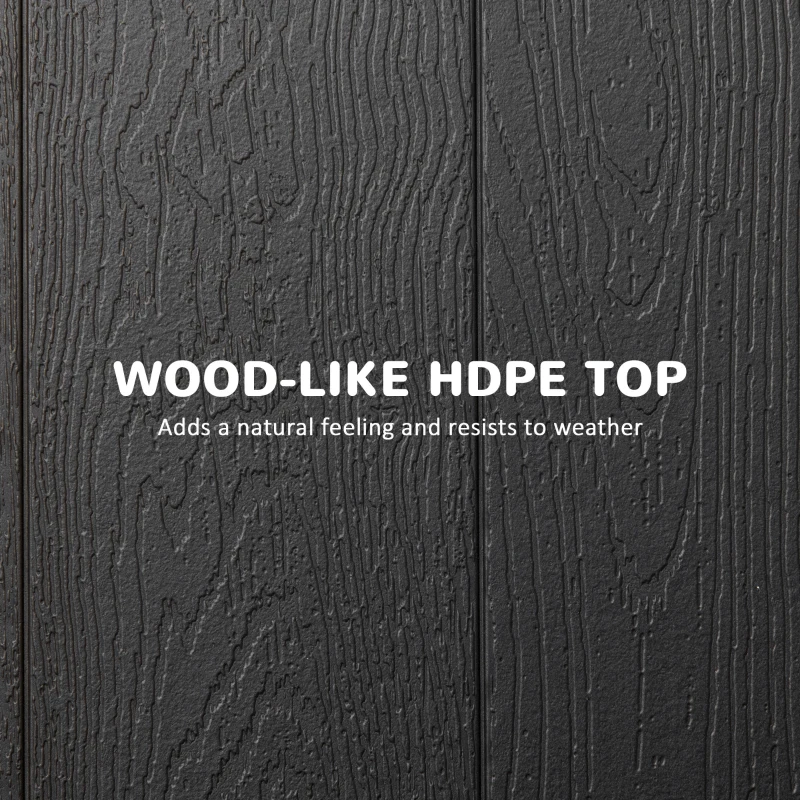 Outsunny Stół ogrodowy składany dla 6 osób, szary, drewnopodobny