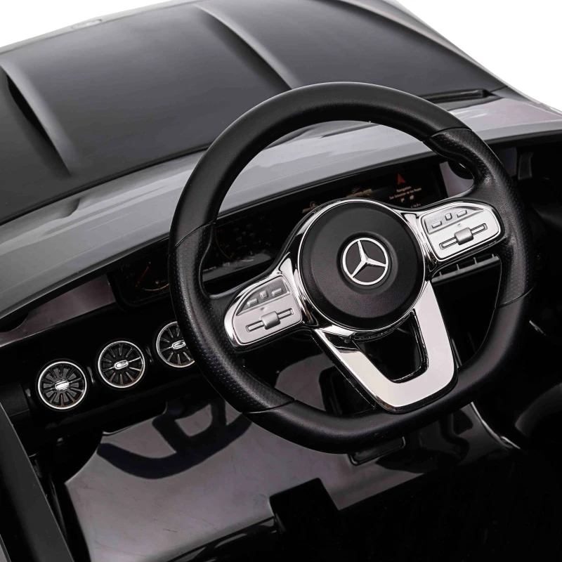 AIYAPLAY Mercedes-Benz AMG CLA 45 Licensed 12V Kids Electric Car Ride on Car w/ Remote, Suspension Lights Music Horn - Black