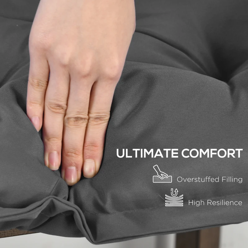 Poduszka na krzesło 100x40 cm, ciemnoszara, 10 cm grubości