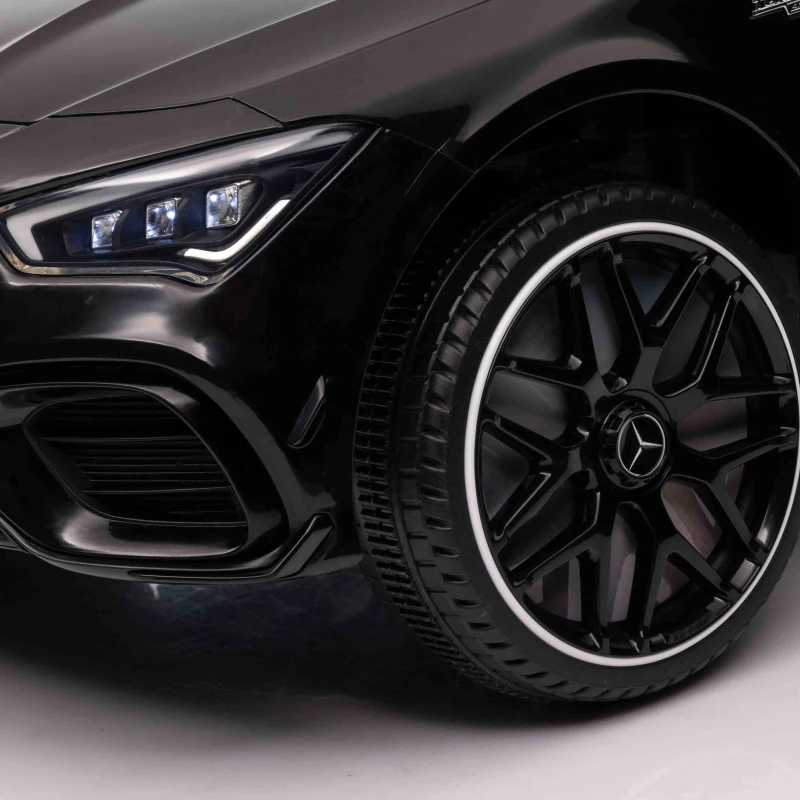 AIYAPLAY Mercedes-Benz AMG CLA 45 Licensed 12V Kids Electric Car Ride on Car w/ Remote, Suspension Lights Music Horn - Black