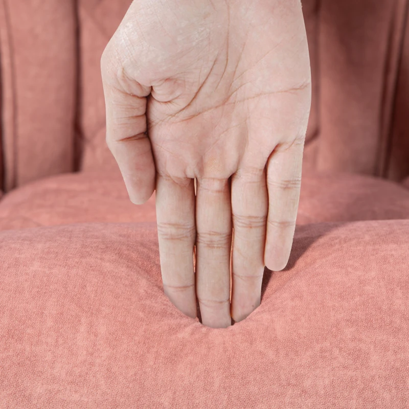 Vinsetto Ergonomiczne Krzesło Biurowe z Masażem, z Podnóżkiem, Obrotowe, na Kółkach, Różowe