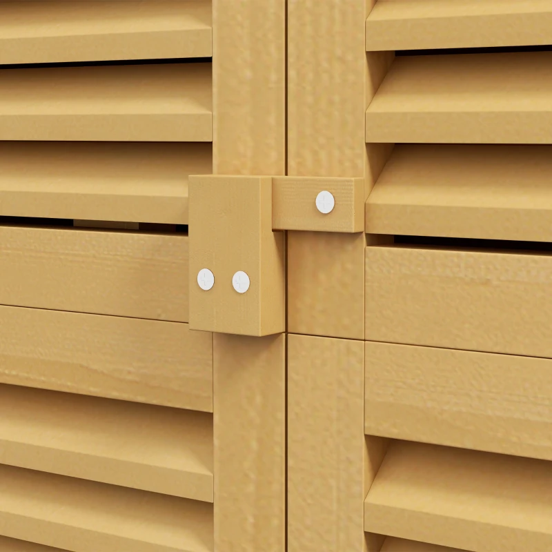 Outsunny Skrzynia ogrodowa drewniana, 4 półki, dach asfaltowy