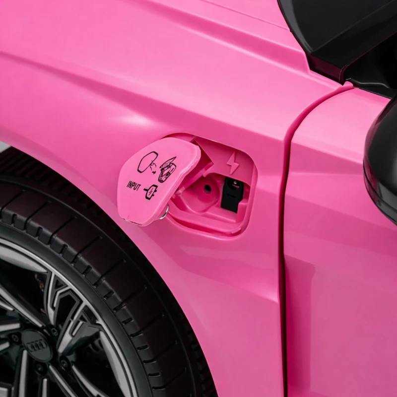 HOMCOM Coche Eléctrico para Niños de +3 Años AUDI RS e-tron GT Coche de Batería con Mando a Distancia 103x58x41 cm Rosa
